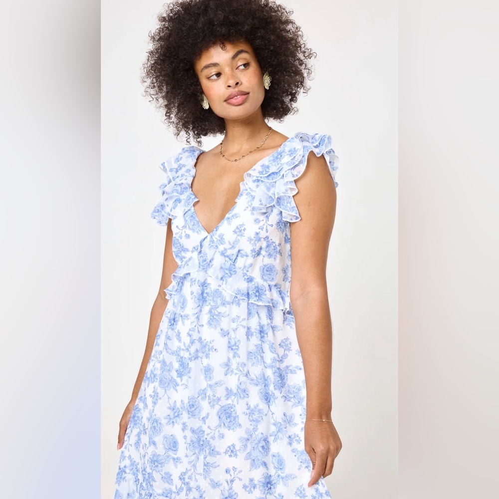 Trixxi Blue Floral Maxi Dress